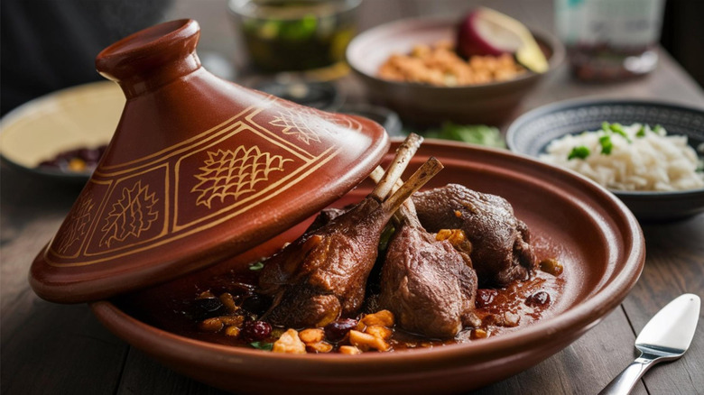 Lamb tagine in authentic clay pot