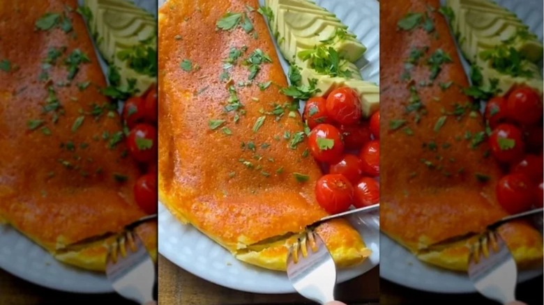 A TikTok inside out omelet 