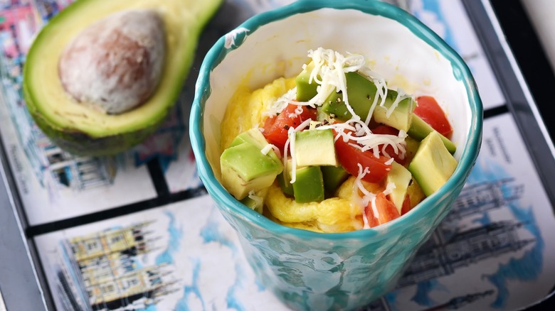 an omelet in a mug