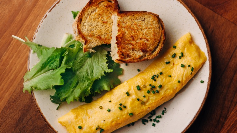 A rolled French omelet 