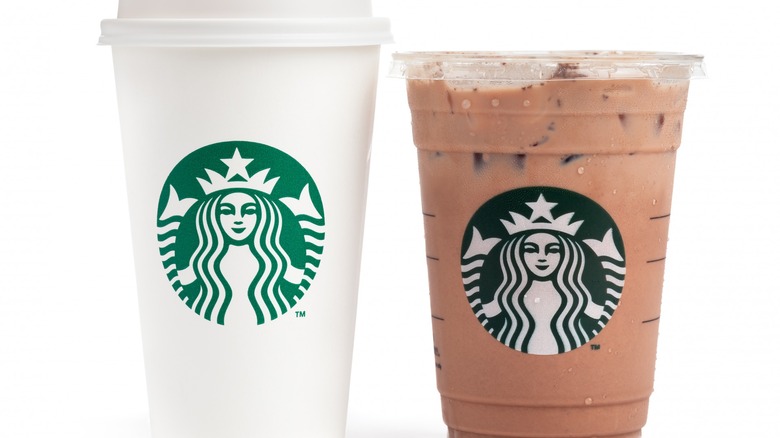 Starbucks iced and hot drinks