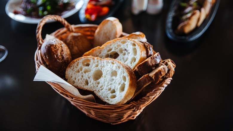 Bread in serving basket