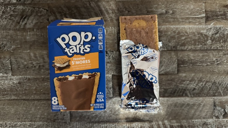 S'mores Pop-Tart box next to unwrapped pop-tart