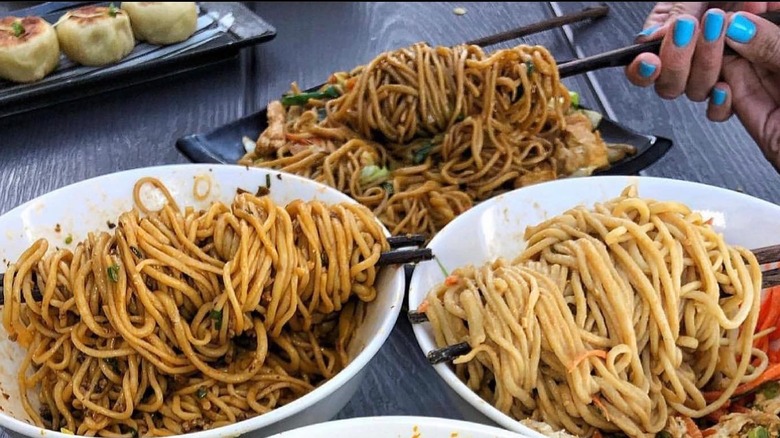 Bowls of hand-pulled noodles
