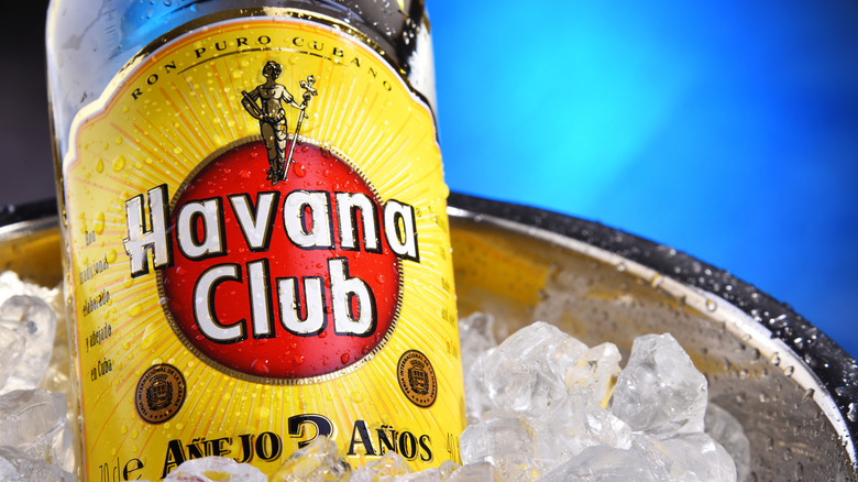 Havana Club bottle in ice