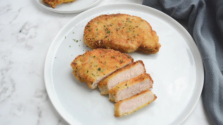 Parmesan crusted boneless pork chops