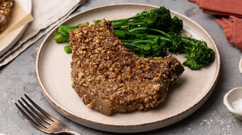 Pecan crusted pork chops