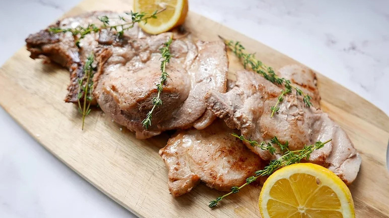 Sous vide pork chops