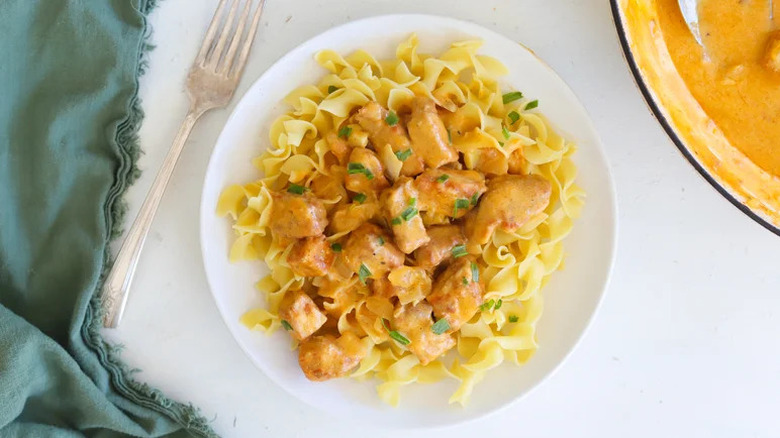 Warm pork paprikash