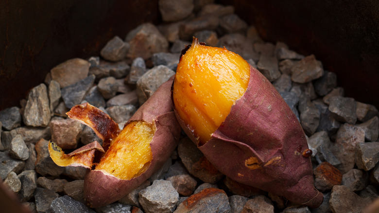 Basket of sweet potatoes