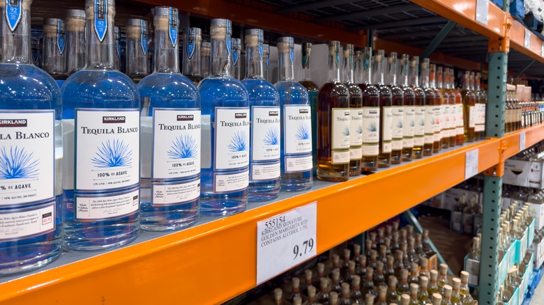 Tequila bottles on Costco shelf