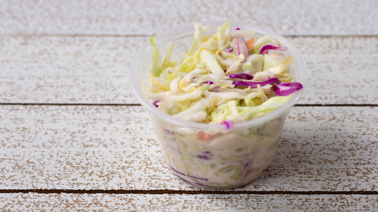 Plastic cup cole slaw 