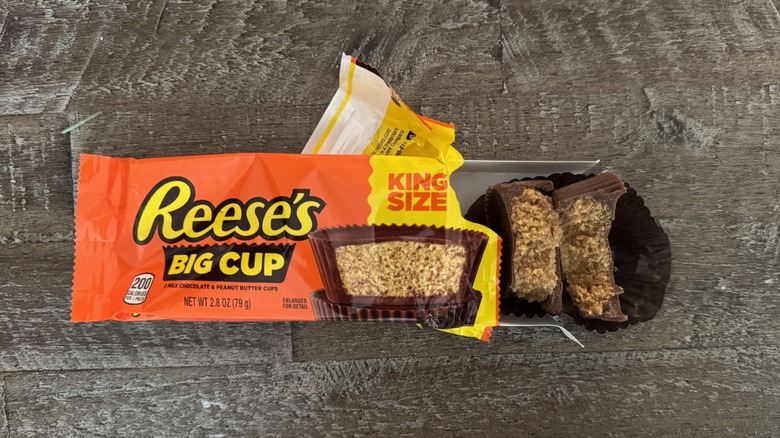 Reese's Big Cup on wooden backdrop