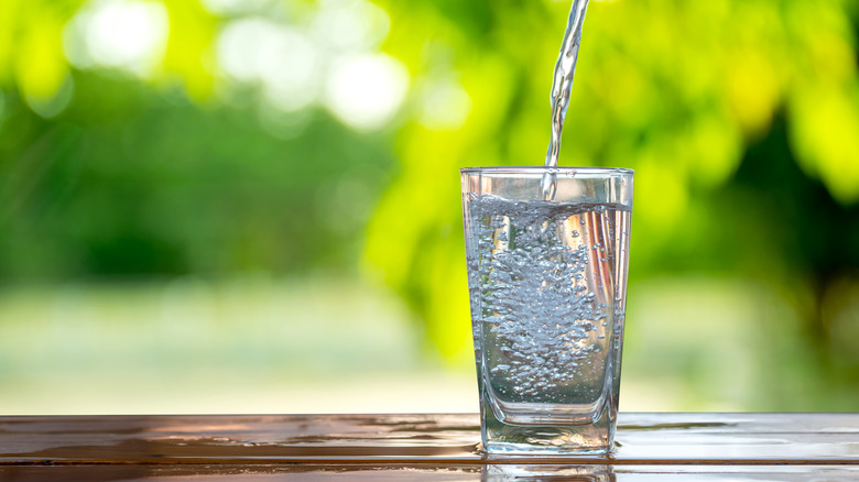 Water pouring into glass