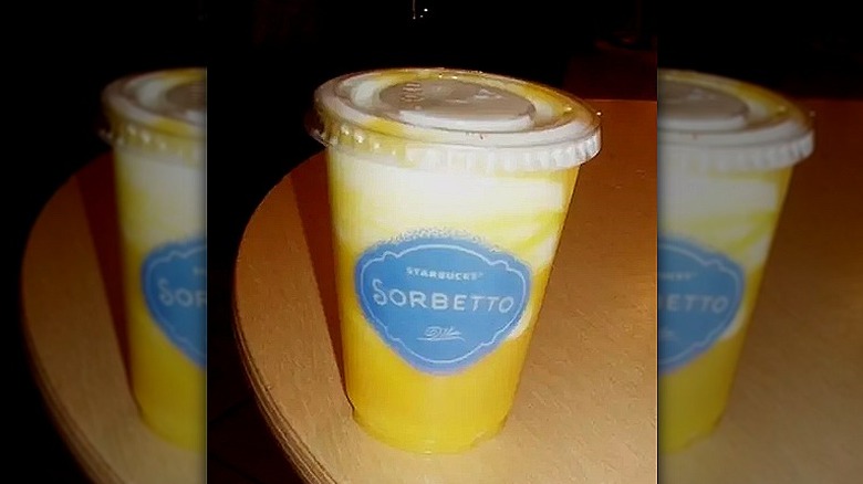 starbucks yellow sorbetto drink