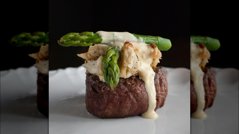 Plated center cut filet steak