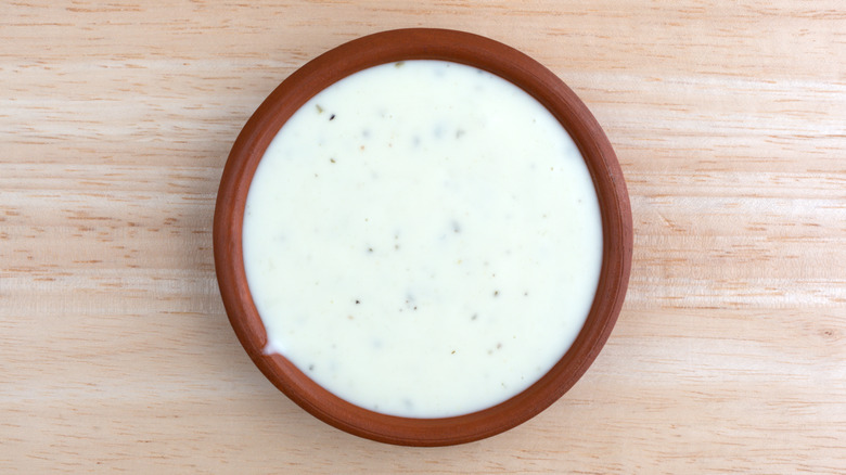 Side dish of ranch dressing