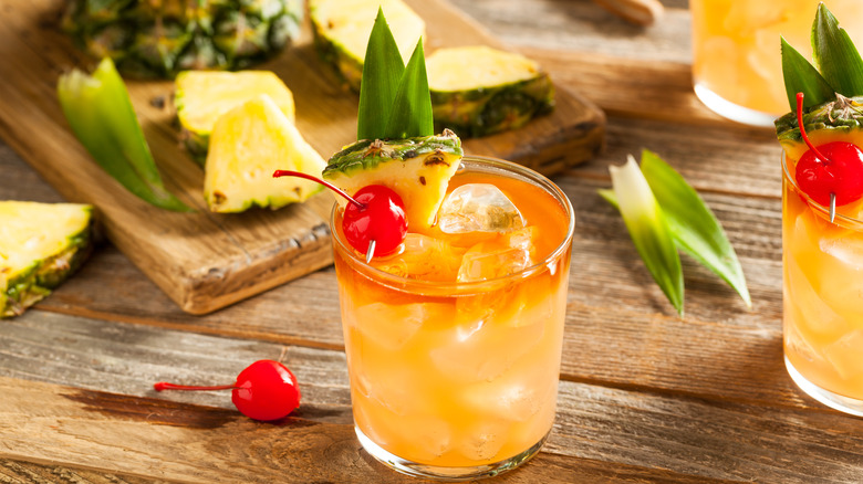 Mai Tai with fruit garnish