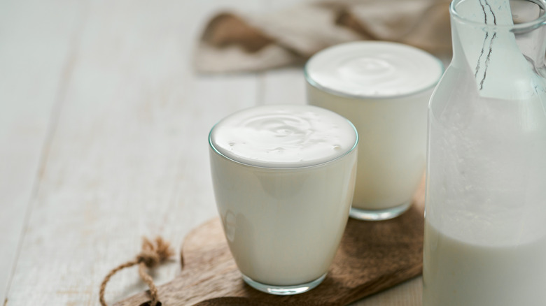 two glasses of buttermilk