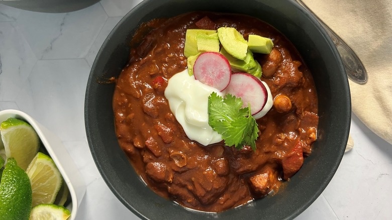 bowl of chicken chili