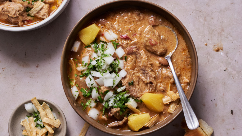 pork chili in a bowl