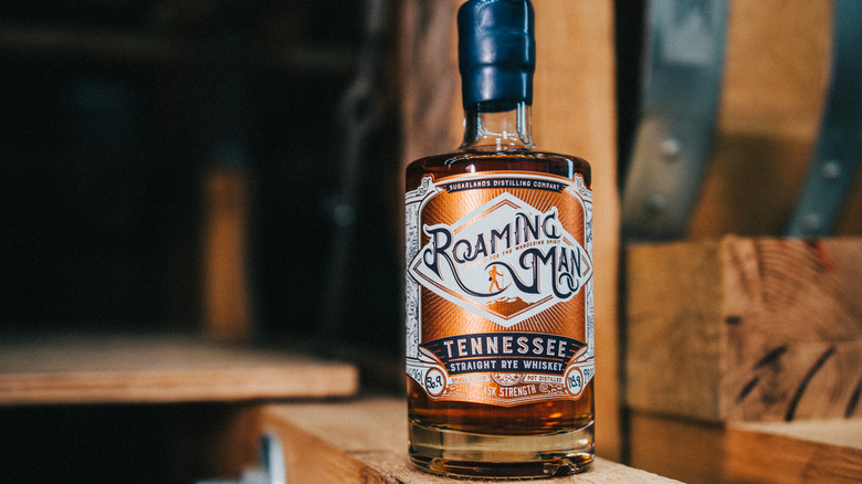 Bottle of Roaming Man whiskey