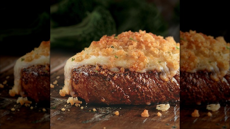 Parmesan crust on steak