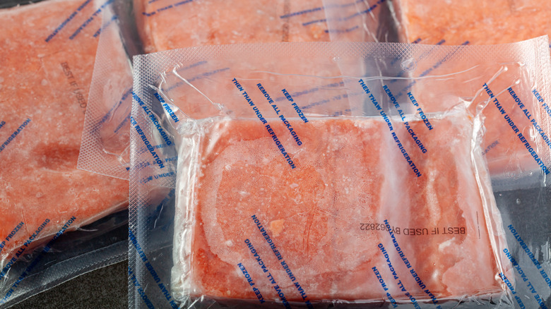 Packaged filets in the store