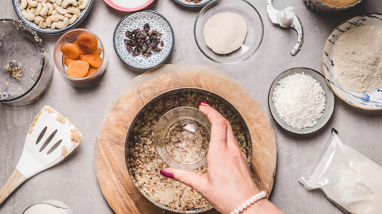 Person making vegan cake