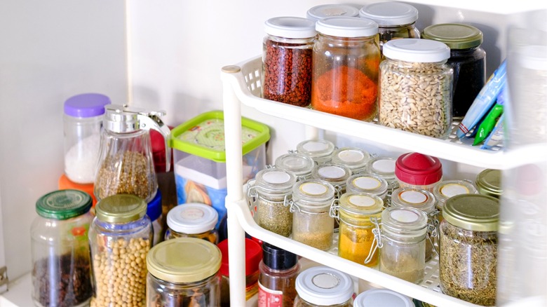 Organized stocked pantry