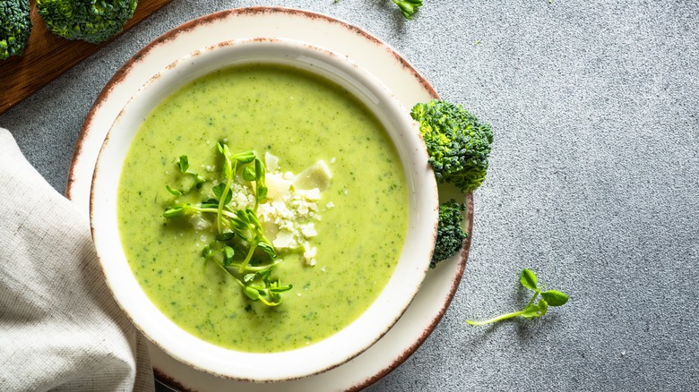 Soup with Parmesan topping