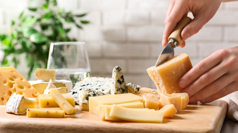 Cheese platter and fresh Parmesan