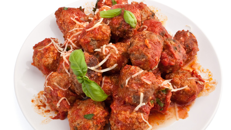 Meatballs with Parmesan topping