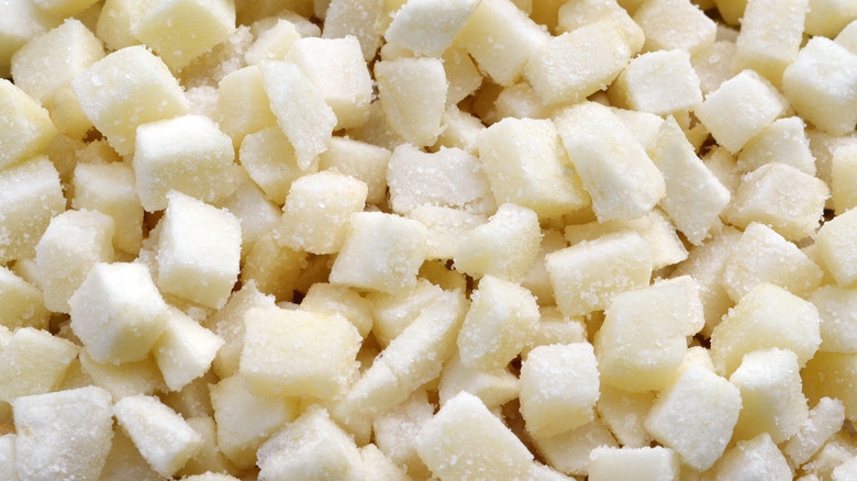 Frozen potato hash cubes