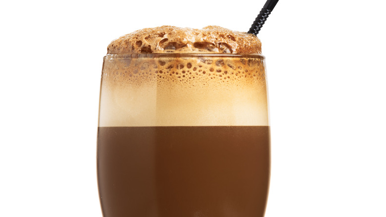 foamy chocolate egg cream drink