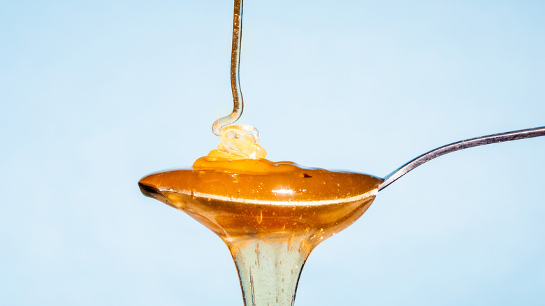 Honey on a spoon