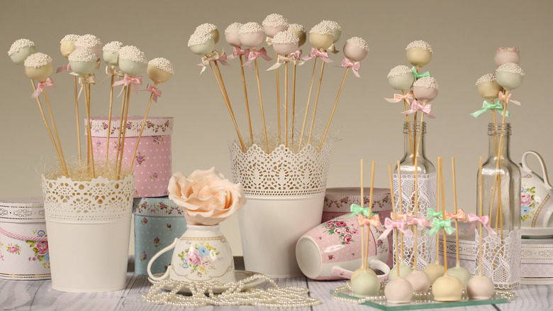 table display of cake pops