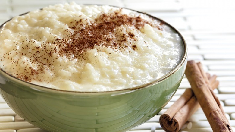 Rice pudding with cinnamon