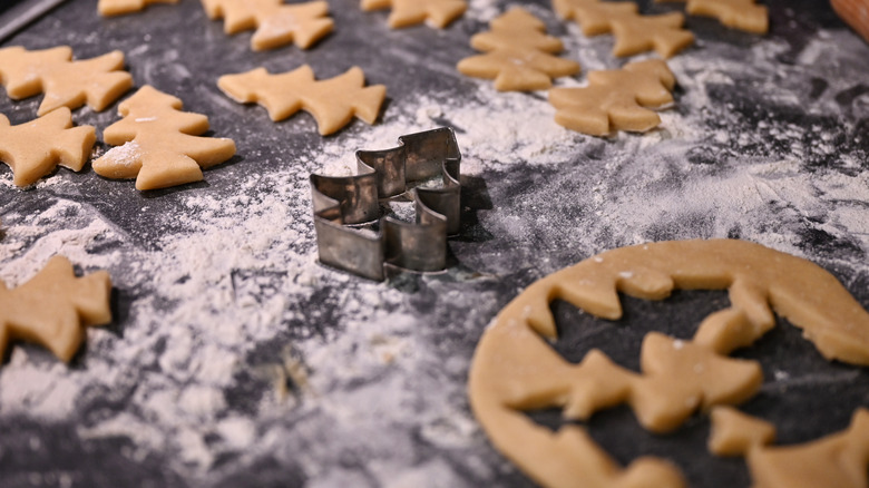 Cookie cutouts on counter