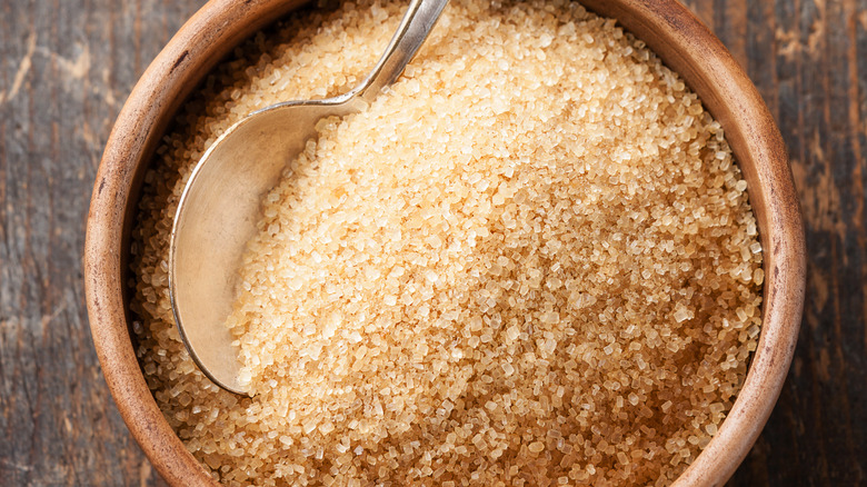 Brown sugar wooden background