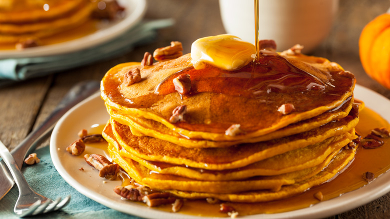 Pumpkin pancakes with nuts