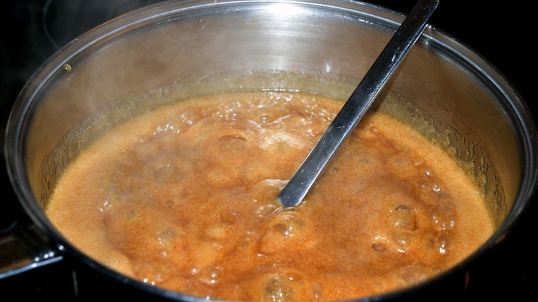 Boiling brown sugar fudge