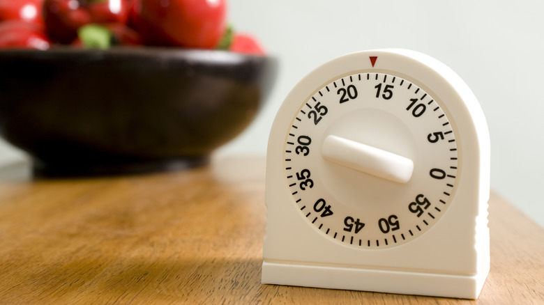 Kitchen timer on wood table