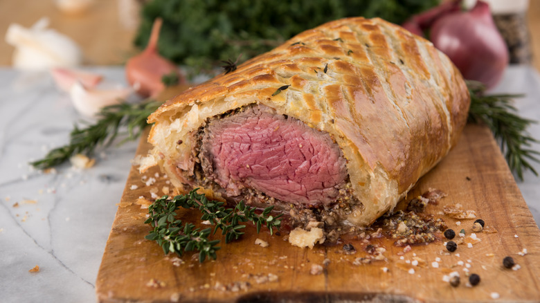 Beef Wellington with thyme