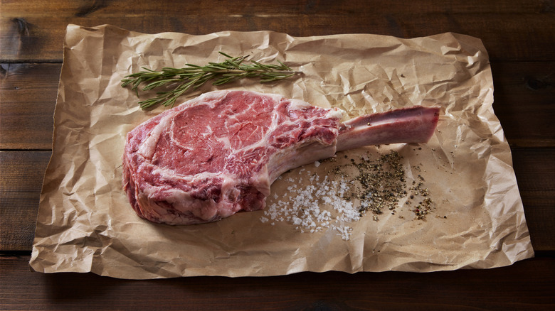 A tomahawk steak