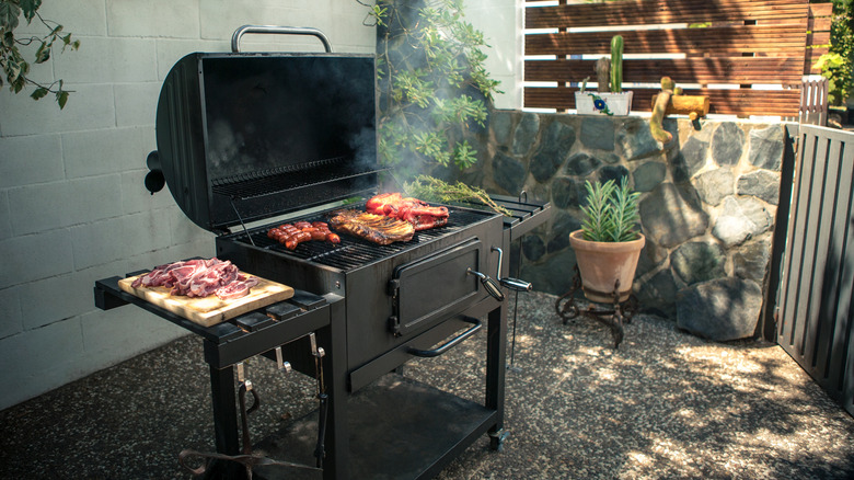 Steak cooked on a grill