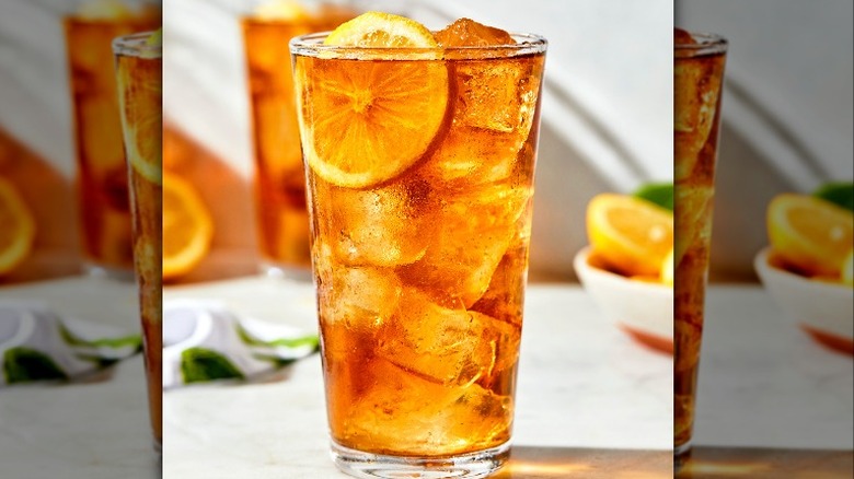 Iced tea in clear glass