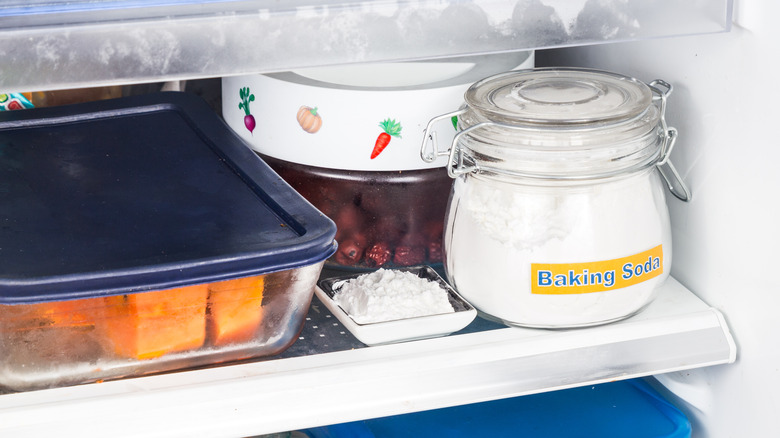 baking soda jar inside refrigerator 