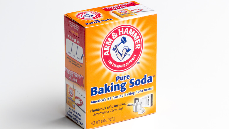 Yellow box of baking soda