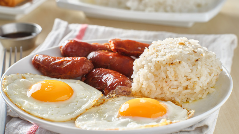 Breakfast plate with eggs